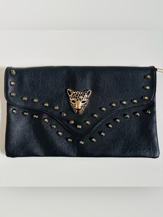 torrid Handbags - Torrid leopard face studded clutch black faux leather